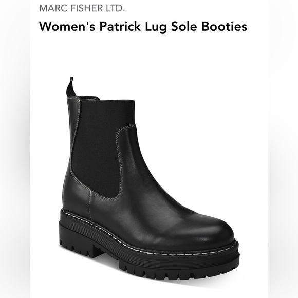 Marc Fisher Women's Patrick Chelsea Boot - Black Lug Sole Booties size 9.5 NWOT - Picture 1 of 10